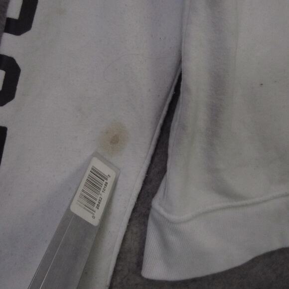 Aeropostale Hoodie Womens Medium White Zip Up Sweatshirt AERO 1987 Graphic - Picture 13 of 16